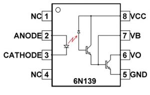 6N139 Optocoupler Pin Configuration