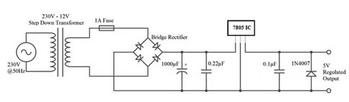 7805 Voltage Regulator Circuit