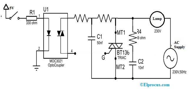 AC Power Control Circuit with BT136