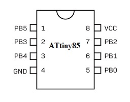 ATtiny85 Pin Diagram