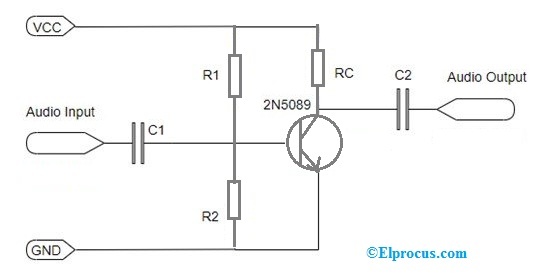 Amplifier Circuit using 2N5089 NPN Transistor