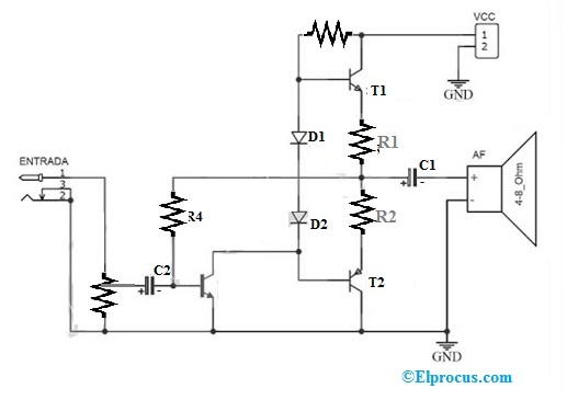 Amplifier Circuit using 2SA1943 PNP Power Transistor