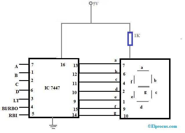 BCD to Seven Segment Decoder Display Theory : Circuit and ...