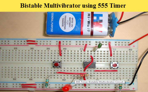 Bistable Multivibrator using 555 Timer