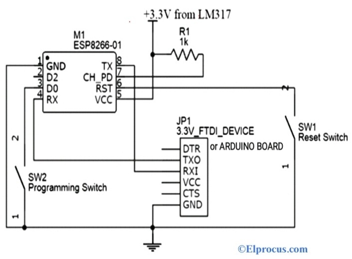 Build a Circuit with the ESP8266-01 Wifi Module