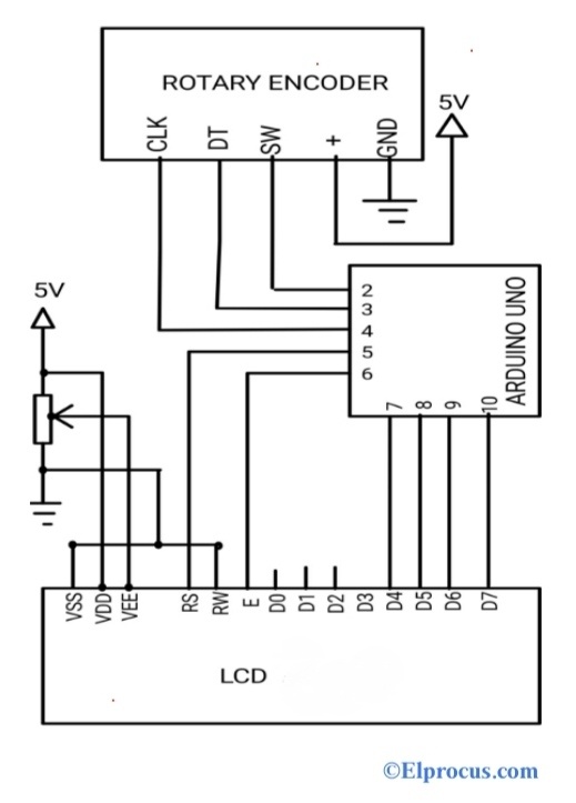 Circuit Diagram of Rotary Switch Arduino