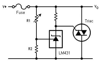 Circuito Crowbar usando IC LM431