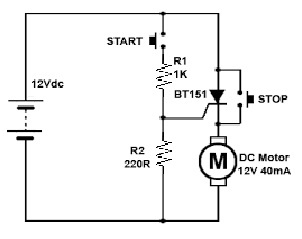 DC Circuit using BT151 SCR