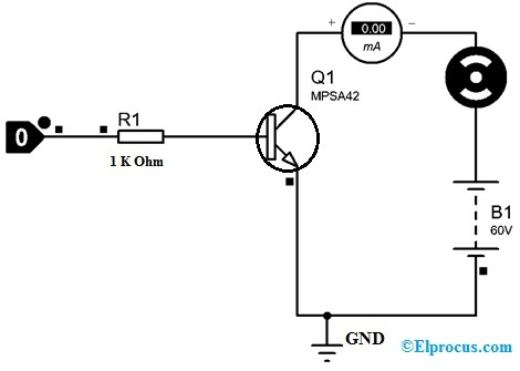 DC Motor Controlling with MPSA42 Transistor