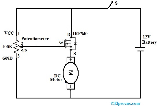 DC Motor Speed Control with MOSFET