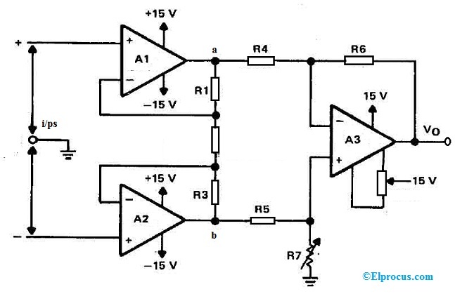 Differential Amplifier using OP07 IC