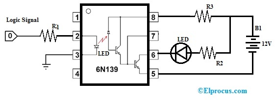 Electrical Isolation using 6N139 Optocoupler