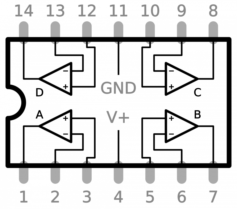 LM324 IC: Pin Configuration, Circuit working, Features and Applications
