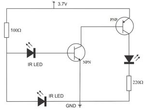 Infrared Sensor Circuit using Transistors