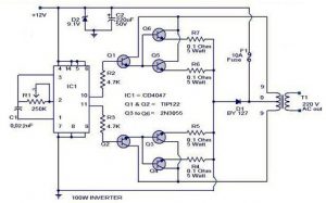 Inverter Circuit with 100W