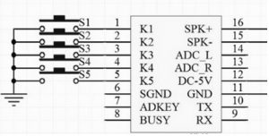 JQ6500 16P Module Circuit