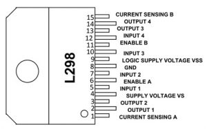 L298 Motor Driver IC Pin Configuration