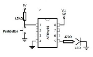 LED Circuit using ATtiny85 Microcontroller