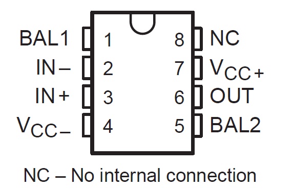 LF 351 IC Pin Configuration