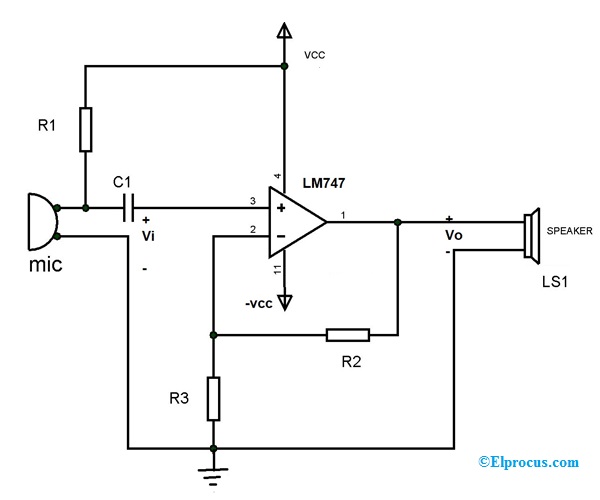 LM 747 Circuit Diagram