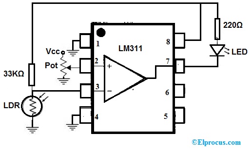 LM311 IC Circuit Diagram