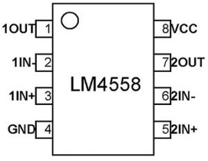 LM4558 IC Pin Configuration