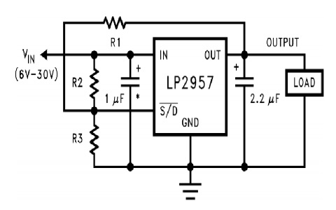 LP2957 snap-in and snap-out operation