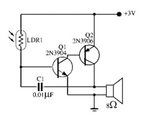 Light Sensitivity Metronome Simple Electronic Circuit