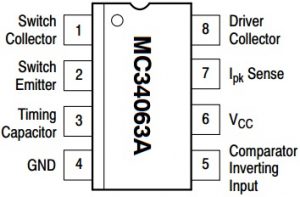 MC34063 IC Pin Configuration