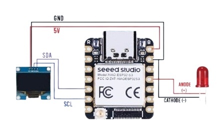 Micro Digital Desk CLK with XIAO ESP32-S3 Board