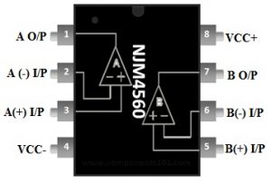 NJM4560 Dual Op-Amp Pin Configuration