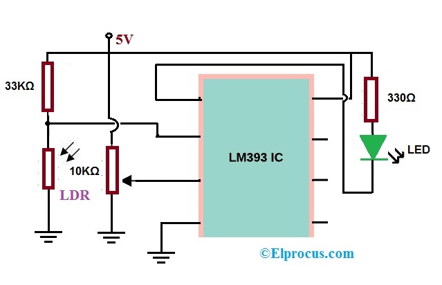 Night Light Circuit using LM393