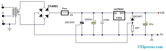 Over Voltage Protection Circuit using 2N1595 Thyristor