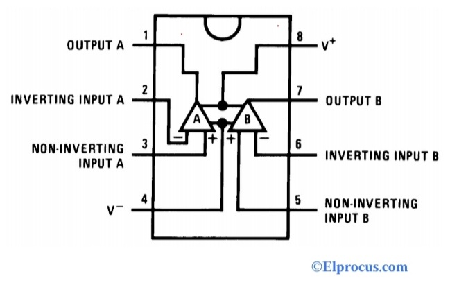 Pin Diagram of LF353N Op-Amp