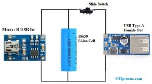 Power Bank Circuit using Micro USB