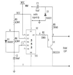 Pulse Amplitude Modulation Circuit using 555IC