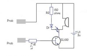 Diagrama de circuito do transistor SL100