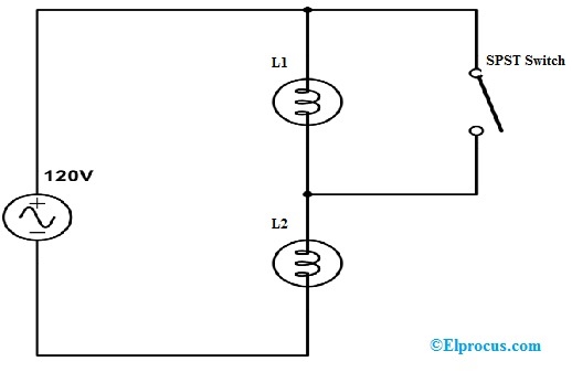 SPST Switch Circuit to Control Lamps