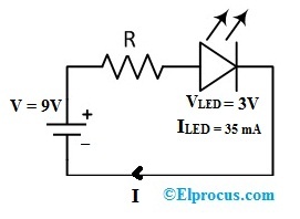 Single LED Resistor Example