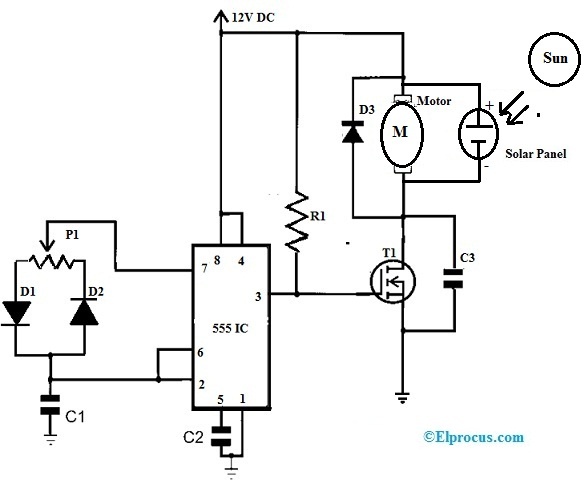 Solar Tracker Circuit using MOSFET