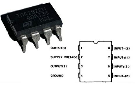 designing stereo amplifier circuit using tda2822 and its characteristicsstereo amplifier circuit using tda2822 ic