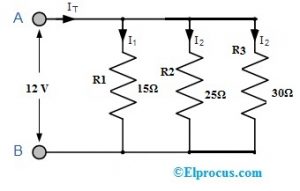 Three Resistors in Parallel Example