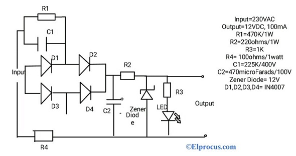 Transformerless Power Supply Circuit Diagram