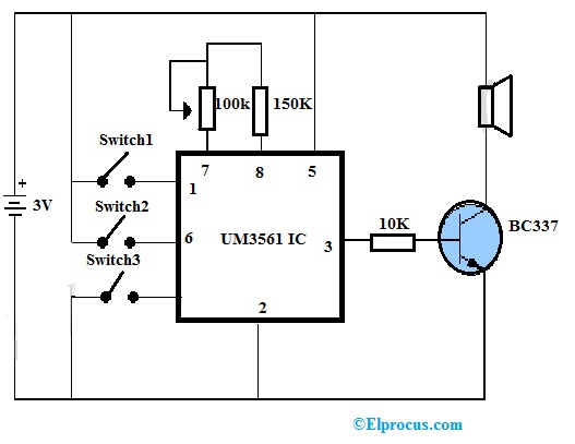 UM3561 IC: Pin Configuration, Circuit Diagram, Features and Specifications