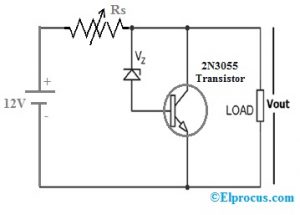 Voltage Regulator Circuit with 2N3055 Transistor