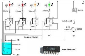 Simple Electrical Circuit for Water Level Indicator