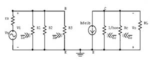 h-Parameter Equivalent Circuit for Common Emitter Amplifier