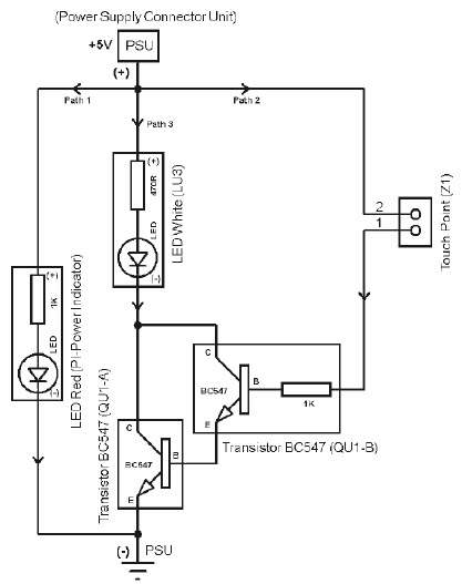 Amplification of the Current via Darlington Transistor